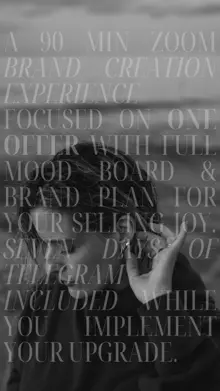 Story: a 90-minute Zoom brand creation experience focused on one offer