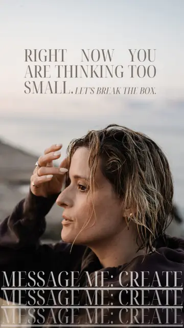 Instagram Story: right now you are thinking too small, message me CREATE